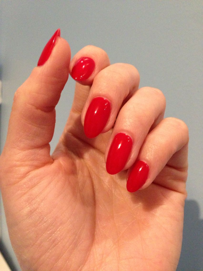 Red Almond Nails So Classy