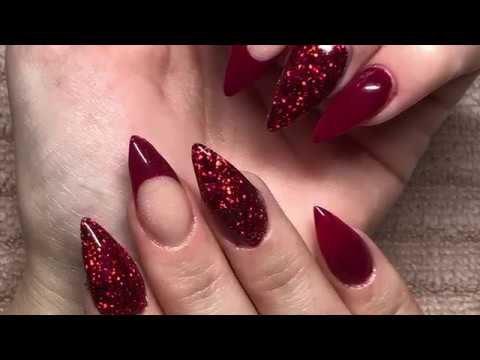 Red Glitter Christmas Nails