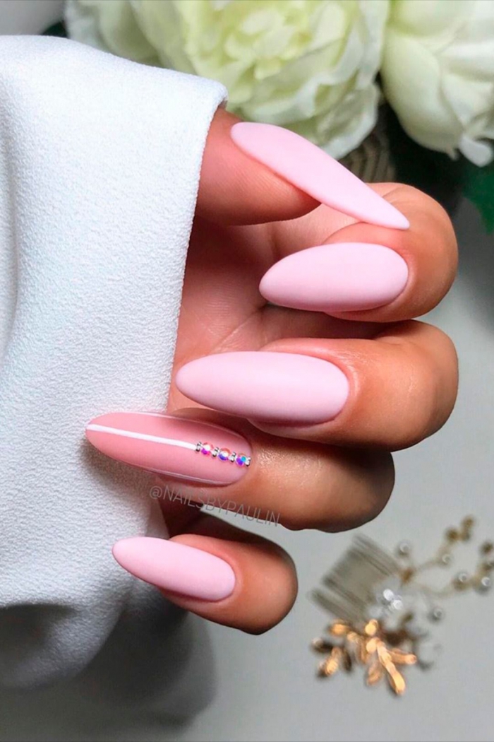 Cute Baby Pink Almond Nails Ideas In