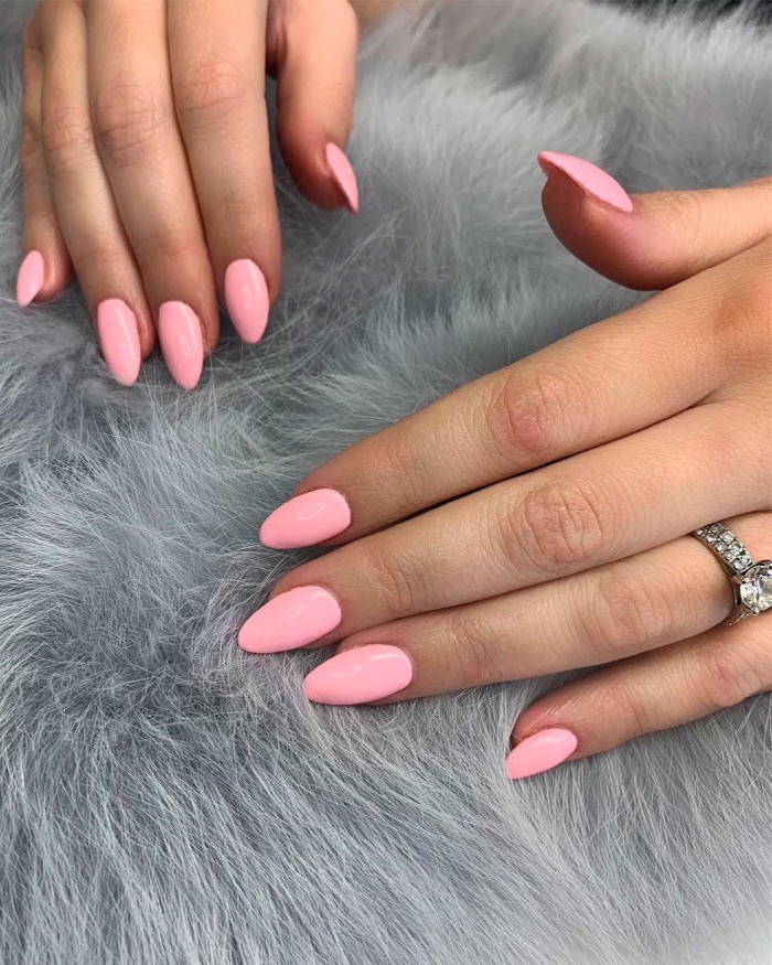 Cute Baby Pink Almond Nails Ideas In