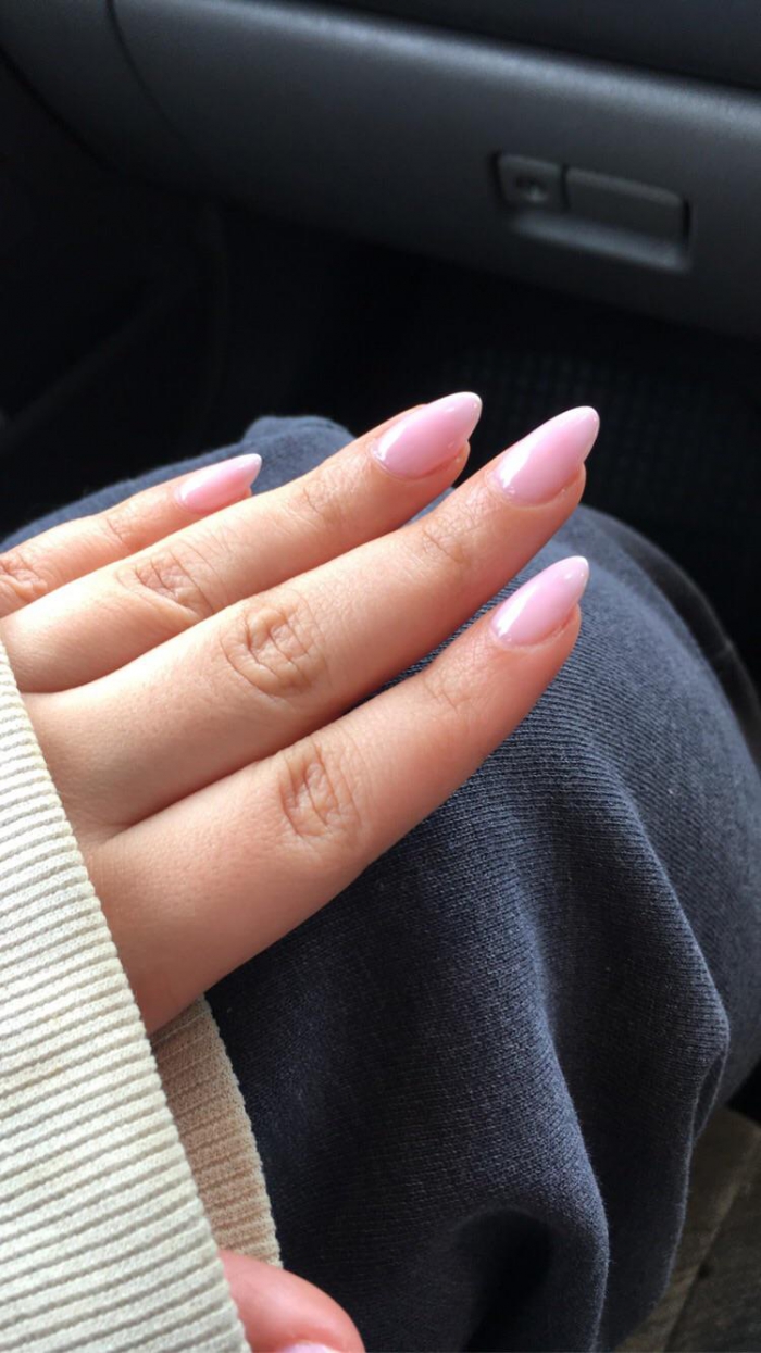Natural Sheer Pink Shellac On My Natural Almond Shaped Nails Nails