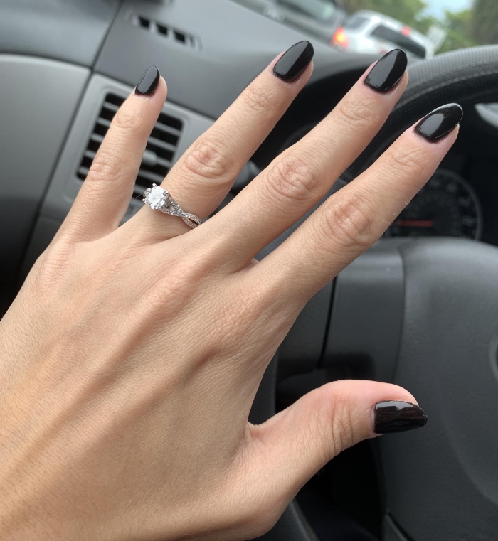 Opi Black Onyx Dip On Natural Almond Nails Havent Loved A Mani