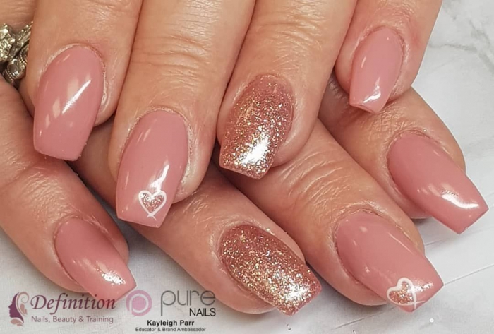 Dusky Pink And Rose Gold Sparkle