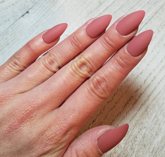 Dusty Rose Nails Choice Of Matte Or Glossy Finish Fake