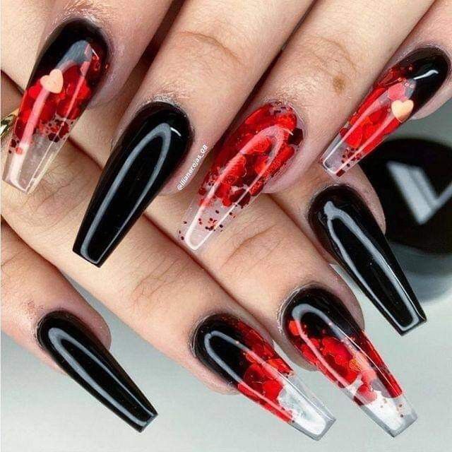 112 Awesome Red And Black Nails