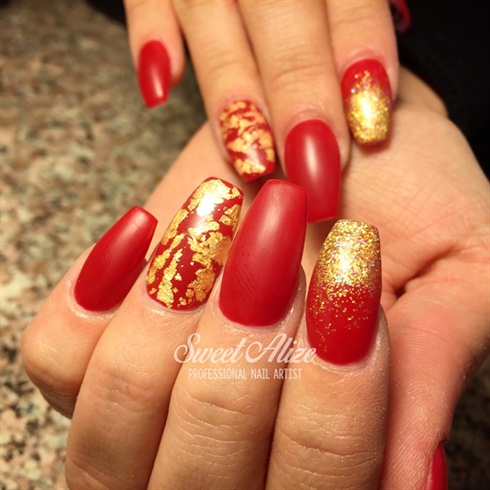 Red And Gold Foil By Sweetalize