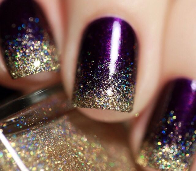 Royal Purple With Gold Sparkles