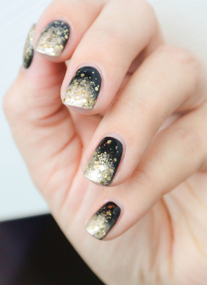 Sparkly New Years Eve Ombr Nails