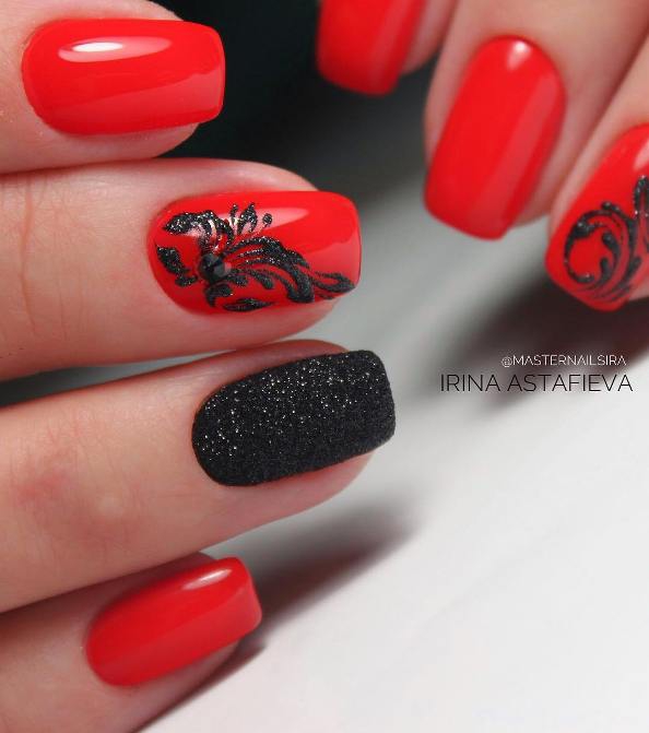 Stylish Red And Black Nail Designs Youll Love