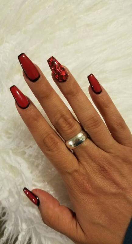 Trendy Nails Red And Black Matte Ideas