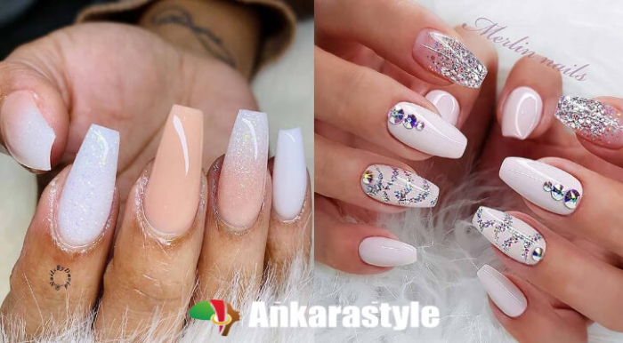 51 White Nails With Glitter Ideas