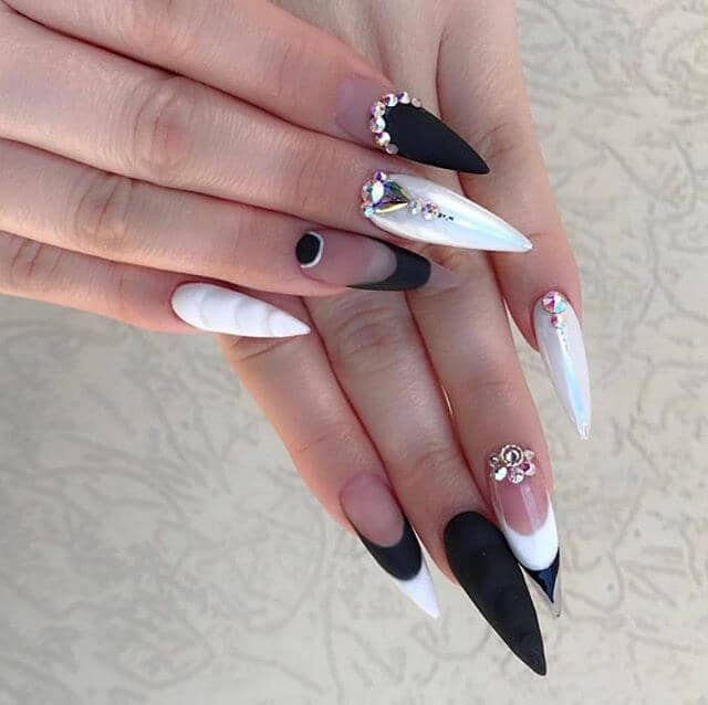Classy Nail Design With Diamonds That Will Steal The Show