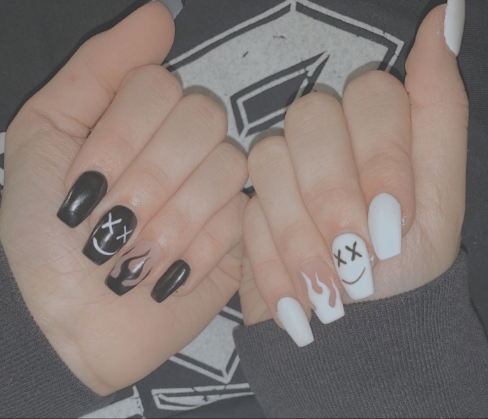 Coffin Acrylic Nails In