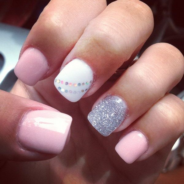 Lovely Pink And White Nail Art Designs
