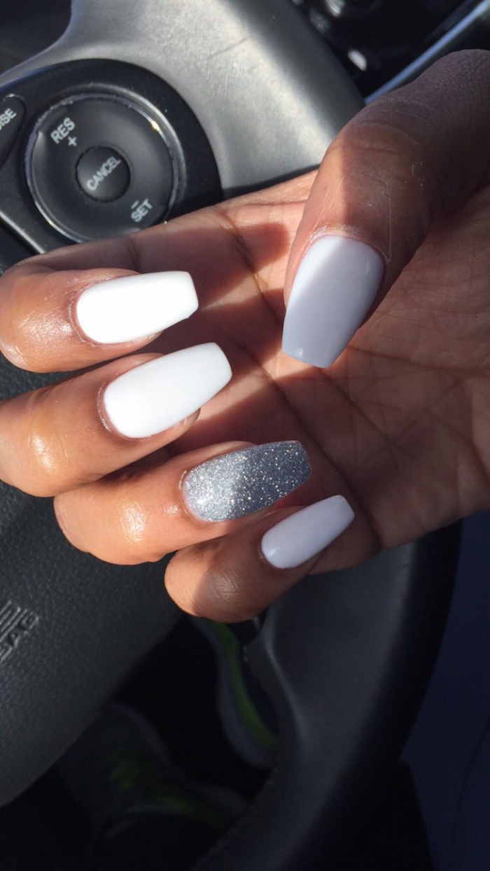 My Nails Love Them White Whitenails Silver