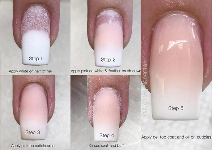 Pink White Ombre Picture Tutorial Pinknails