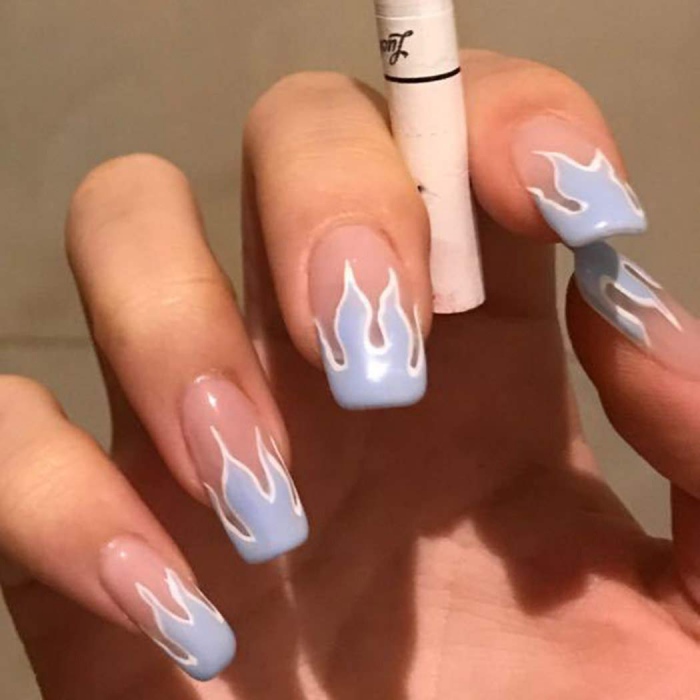 White Fire Nails
