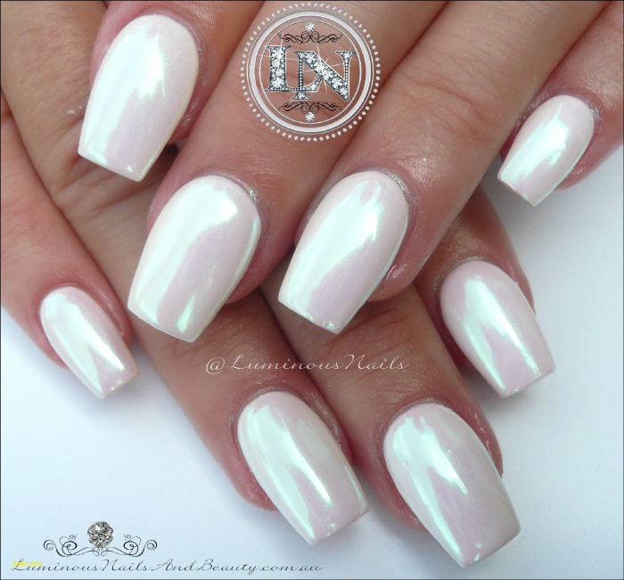 White Iridescent Nails