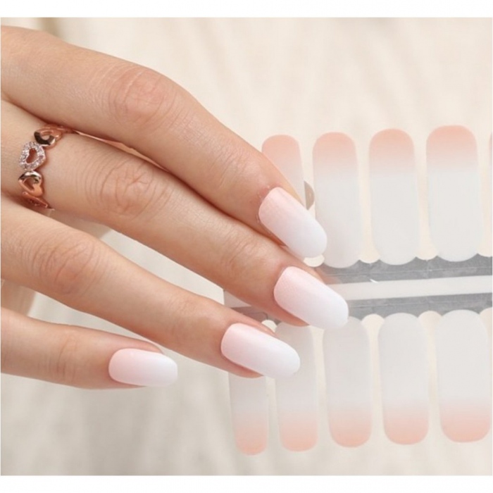 White Pink Ombre Nails