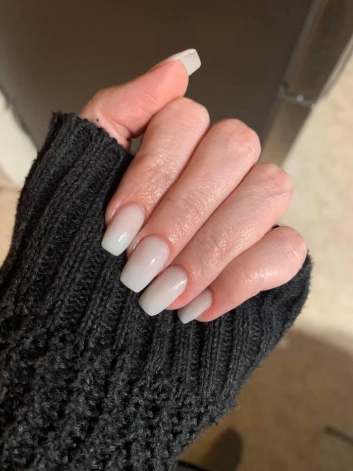 White Dipped Nails