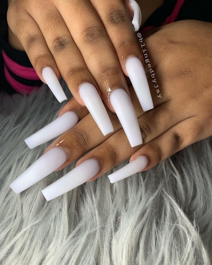 Soft White Acrylic Nails