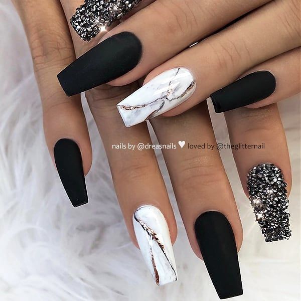 Black White Nails