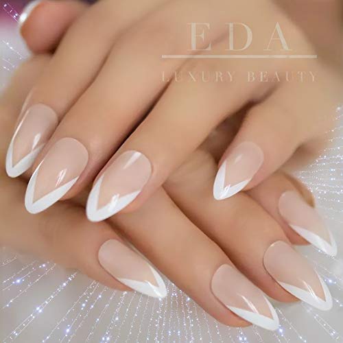 Pink White Nails