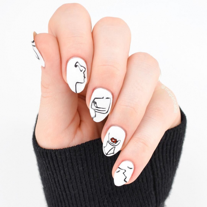 Black And White Abstract Nails For When You Want Your Inner Artist
