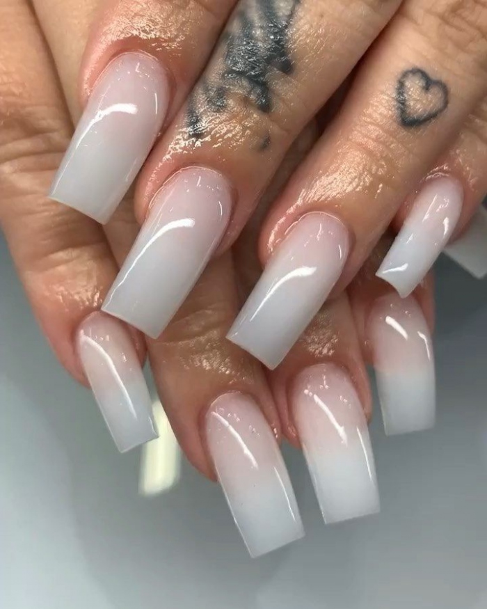 Milk White Nails