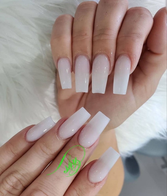 Sheer White Nails