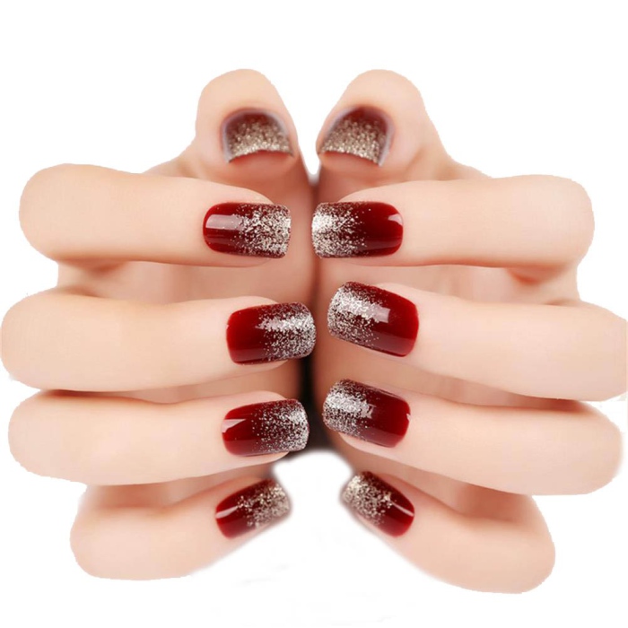 Wine Red Acrylic Nails
