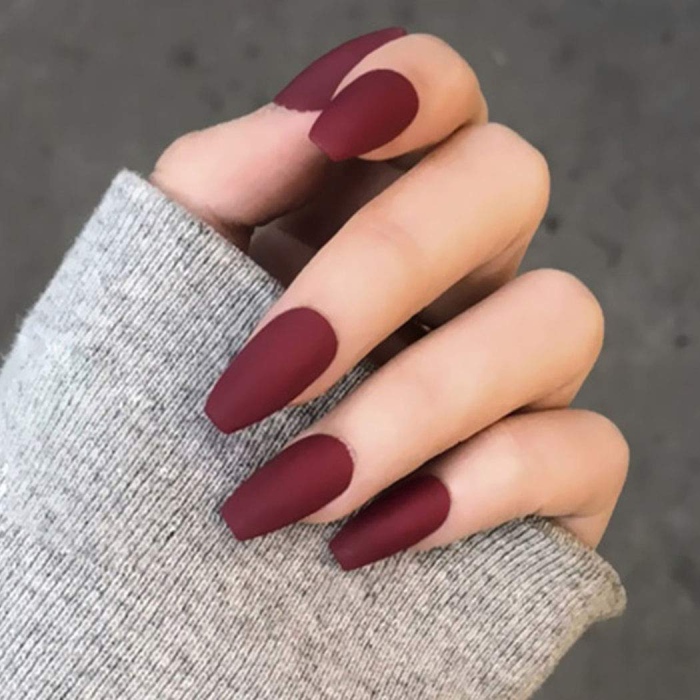 Red Matte Acrylic Nails