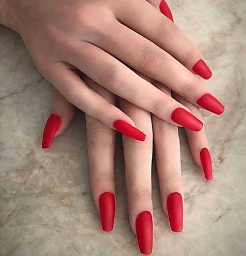 Summer Red Nails Polish