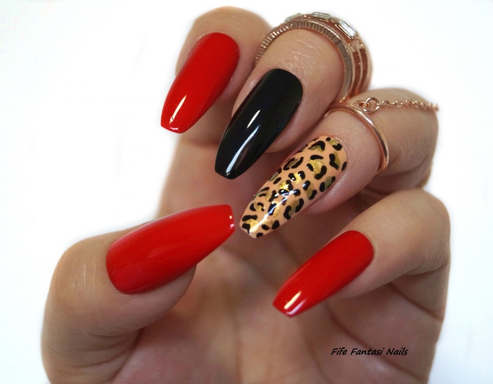 Red Cheetah Nails