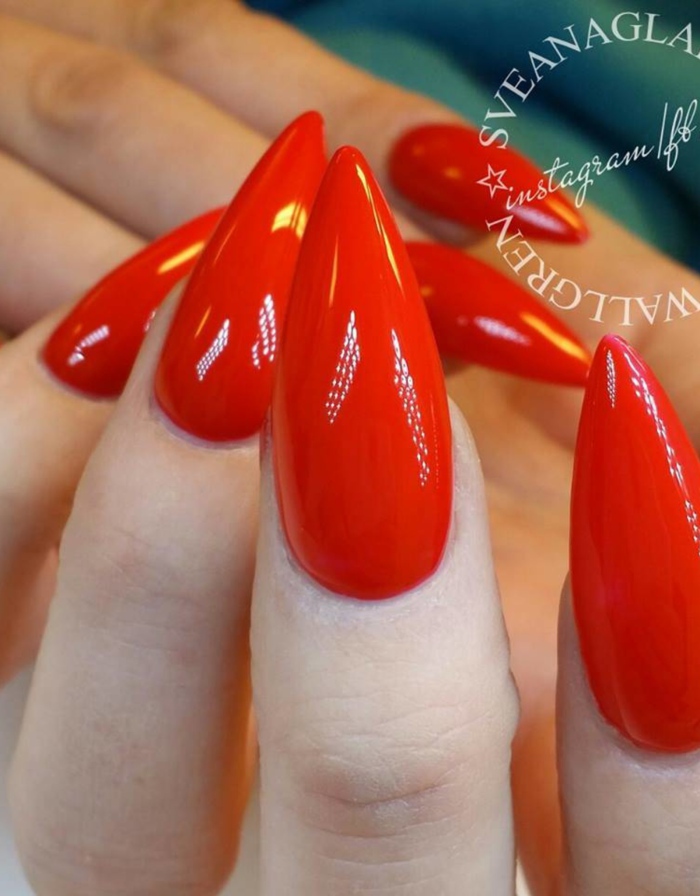 Fire Red Nails