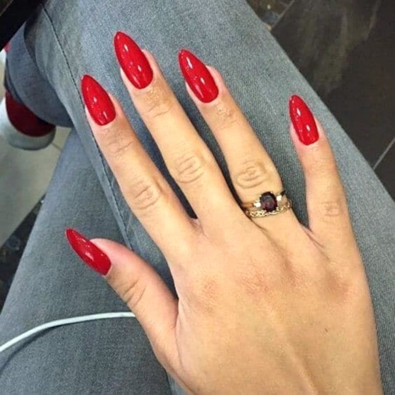 Bright Red Acrylic Nails