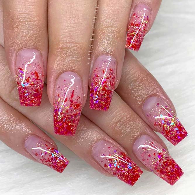 Red Glitter Nails Ombre – Nails Design Ideas