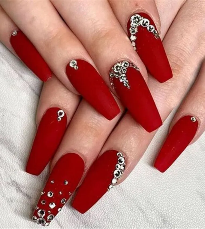 Matte Red Nails