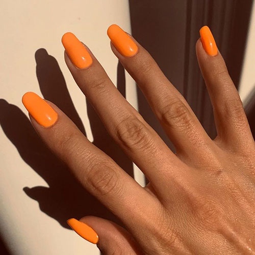 Orange Simple Nails