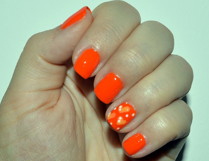 Orange Natural Nails