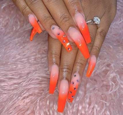 Best Ideas For Nails Ombre Coffin Orange