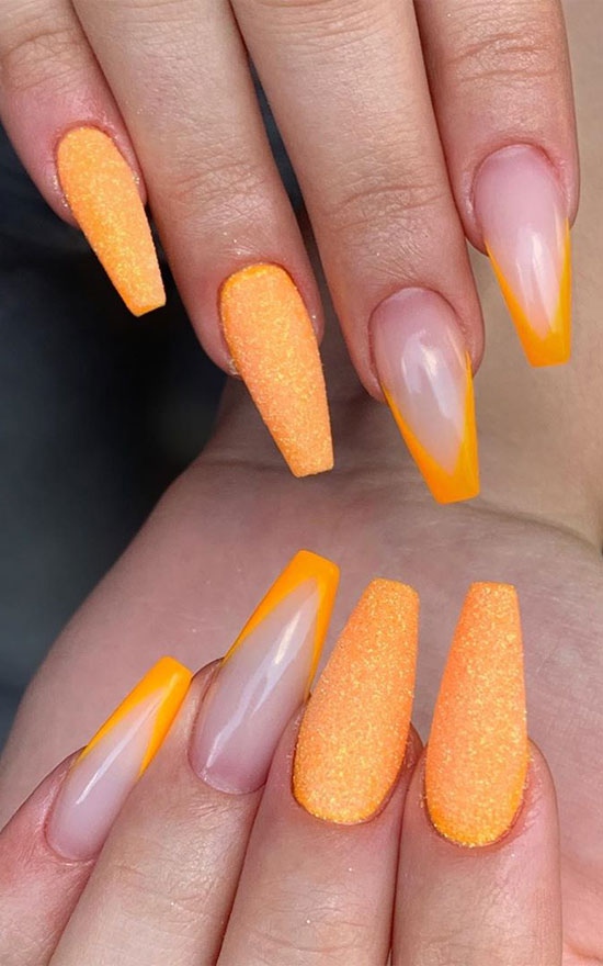 Orange & Yellow Nails