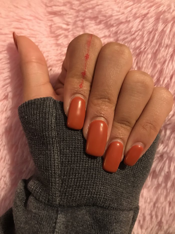 Matte Burnt Orange Acrylic Nails