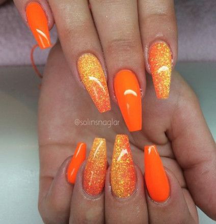 Nails Orange Fluo Super Ideas