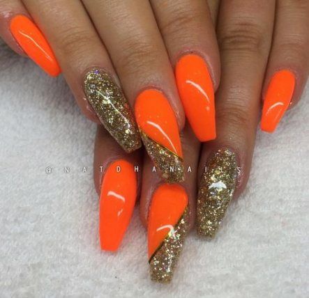 Nails Orange Neon Ombre Ideas
