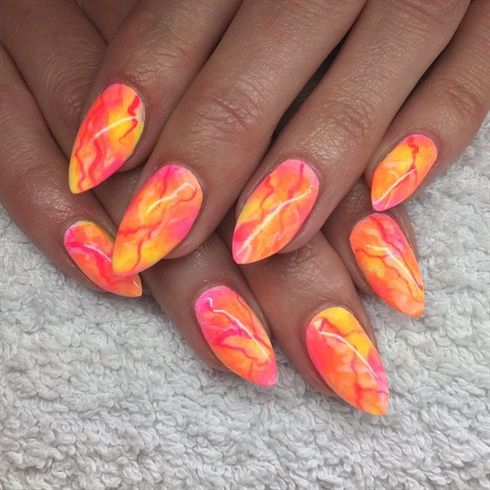Neon Marble Nails Tutorial