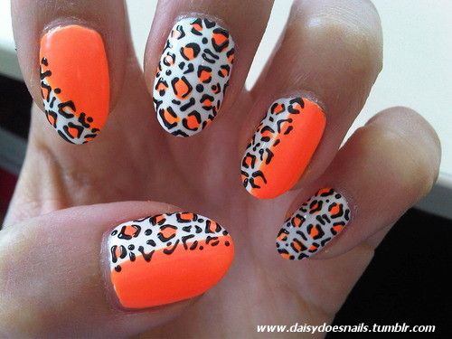 Neon Orange Leopard Printnail Lady Said My Nails Are Too Small