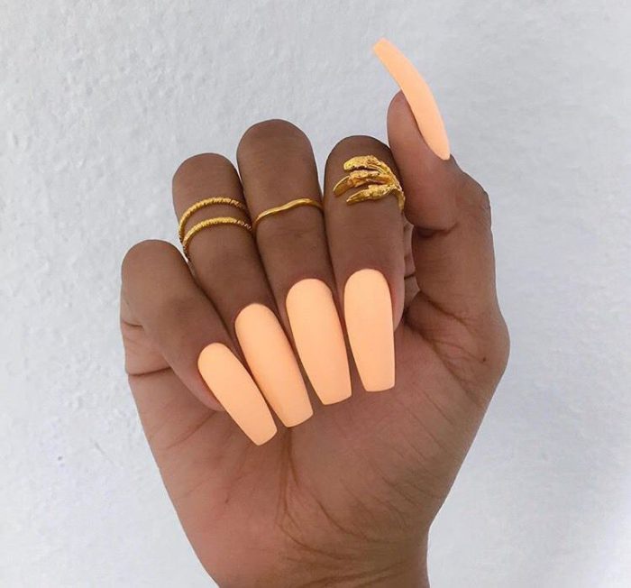 Neon Pastel Orange Nails