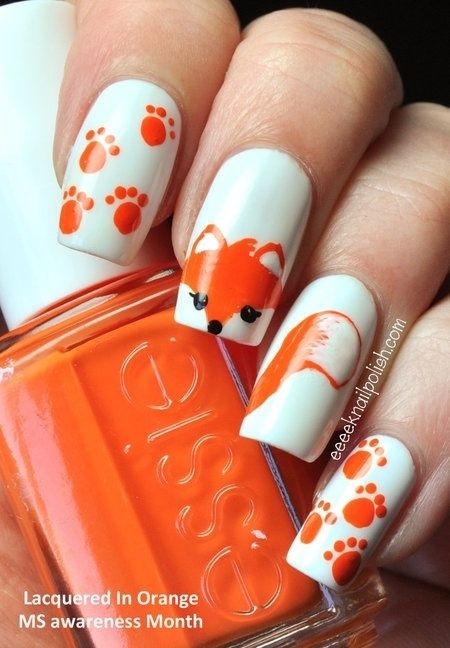 Orange Fox Nail