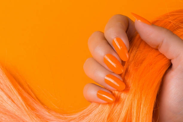 Orange Nails From Nail Polish